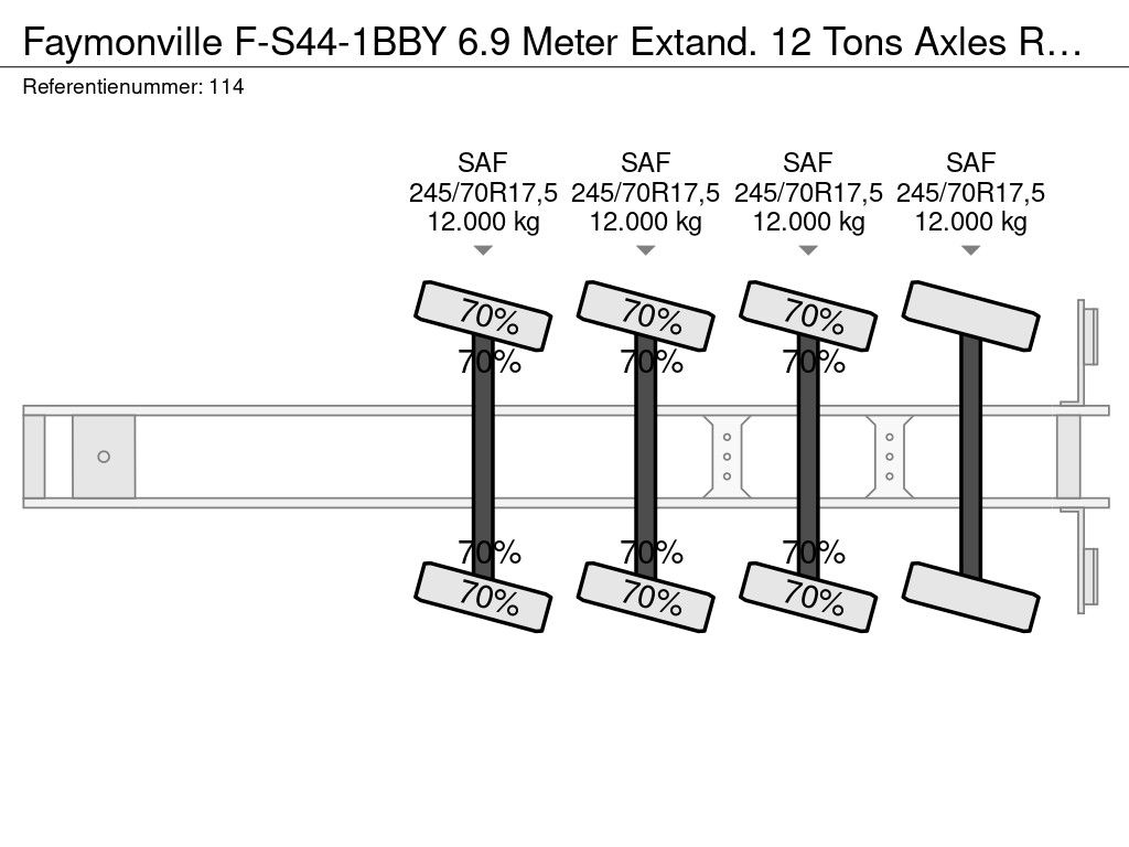 Faymonville F-S44-1BBY 6.9 Meter Extand. 12 Tons Axles Radmulden Powersteering!