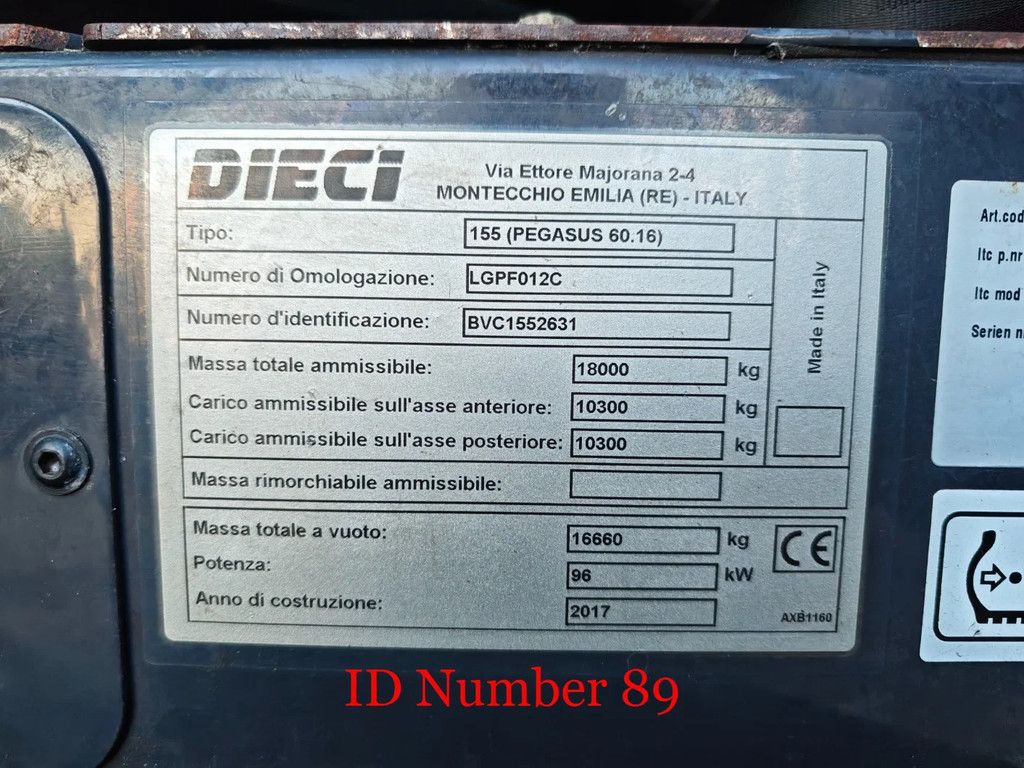 Dieci Pegasus 60.16 Radio Remote Wich Grab!